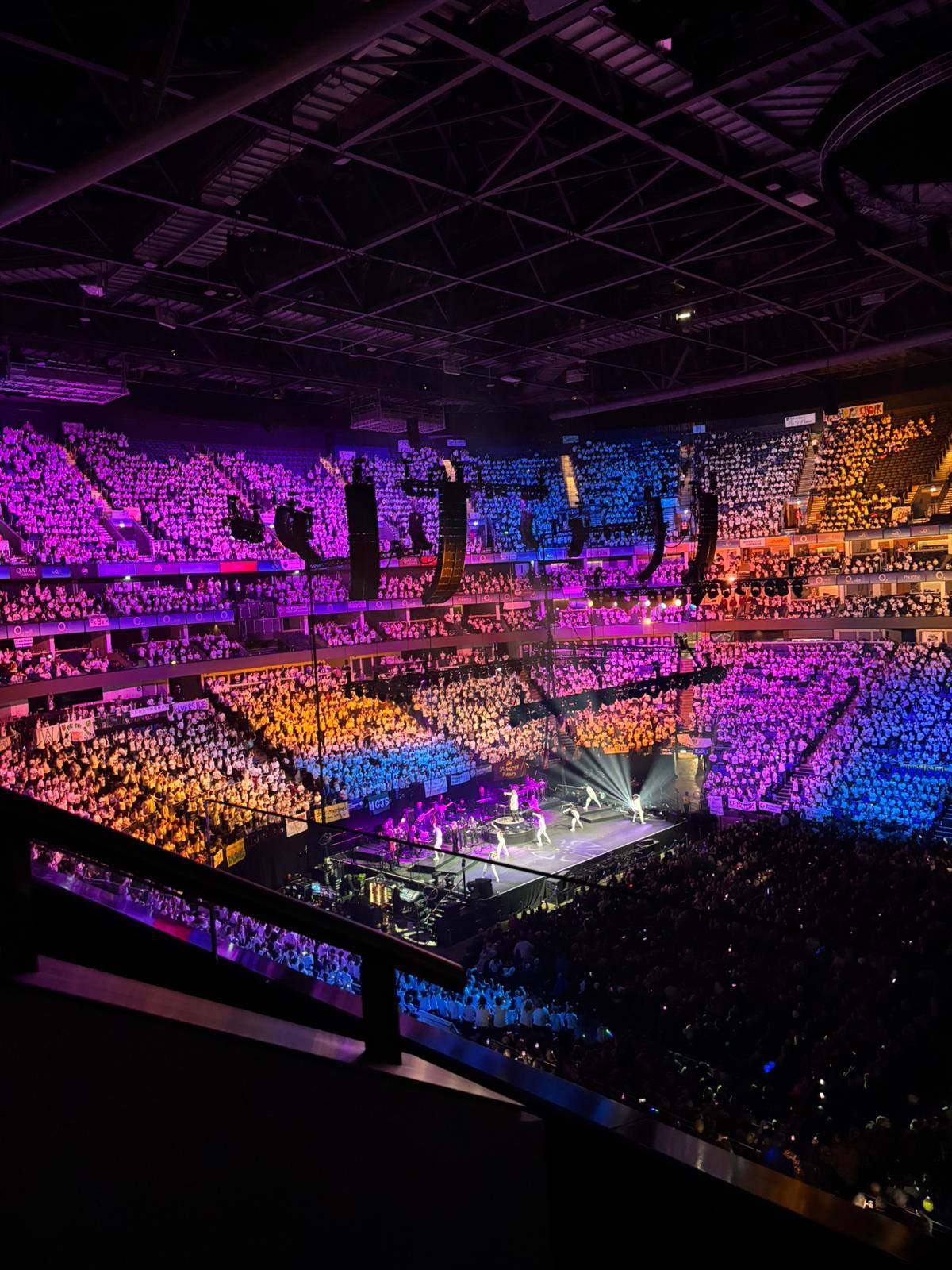 The inside of the O2 arena full of people